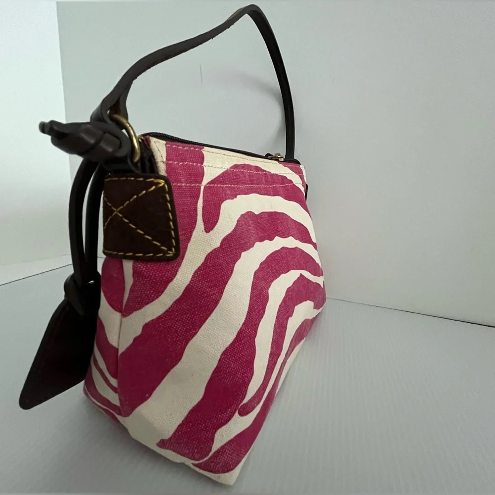 Dooney & Bourke Washed Cotton Canvas w/Leather Trim Small Handbag - sample - Picture 7 of 16
